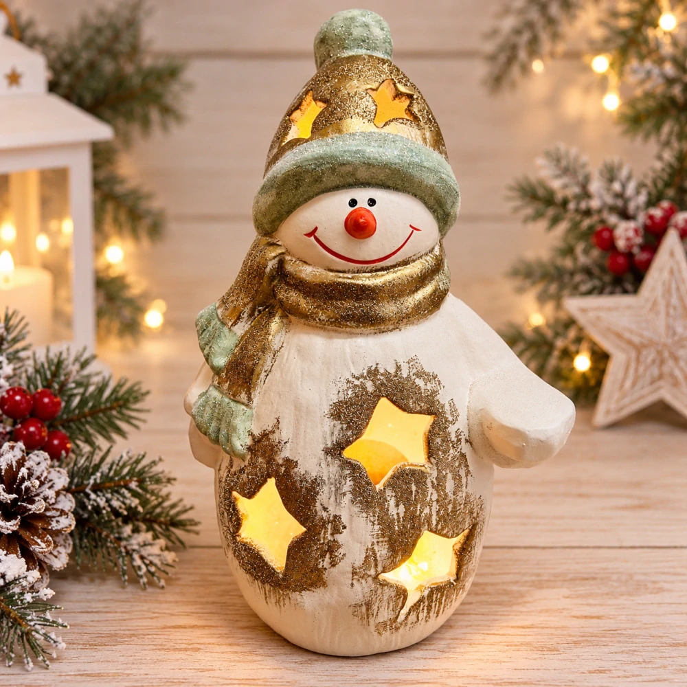 ⛄ Sněhulák na svíčku nebo LED světlo
