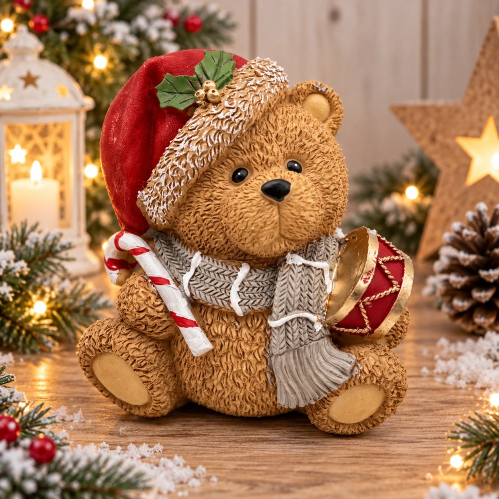 🎅 Vánoční figurka medvídka s bubínkem 🥁