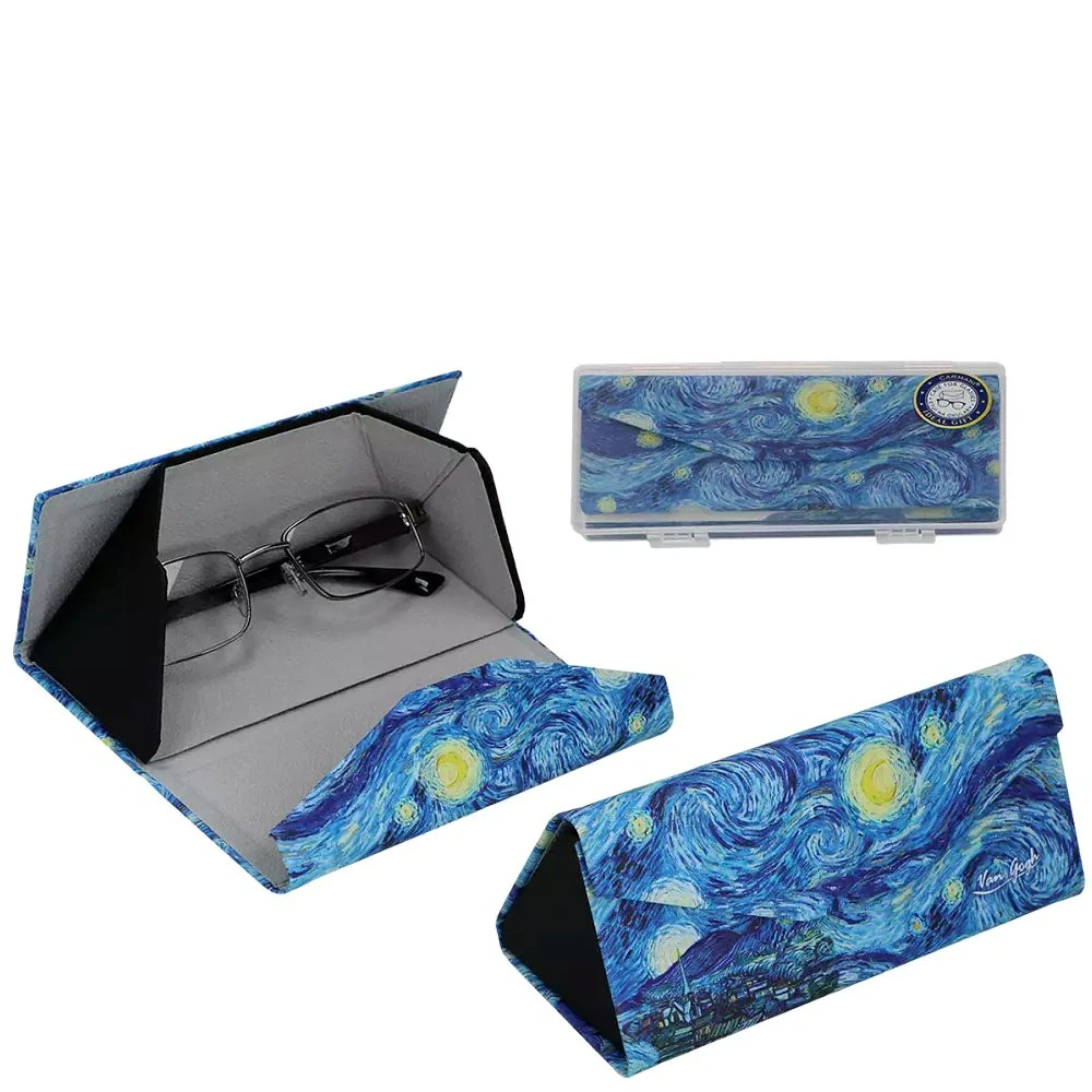 PEVNÉ SKLÁDACÍ POUZDRO NA BRÝLE - MOTIV VINCENT VAN GOGH - HVĚZDNÁ NOC