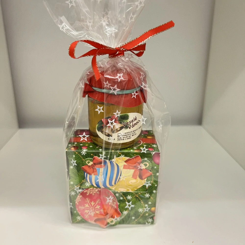 🎁 Vánoční dárkový balíček – med & čaje „Veselé Vánoce“