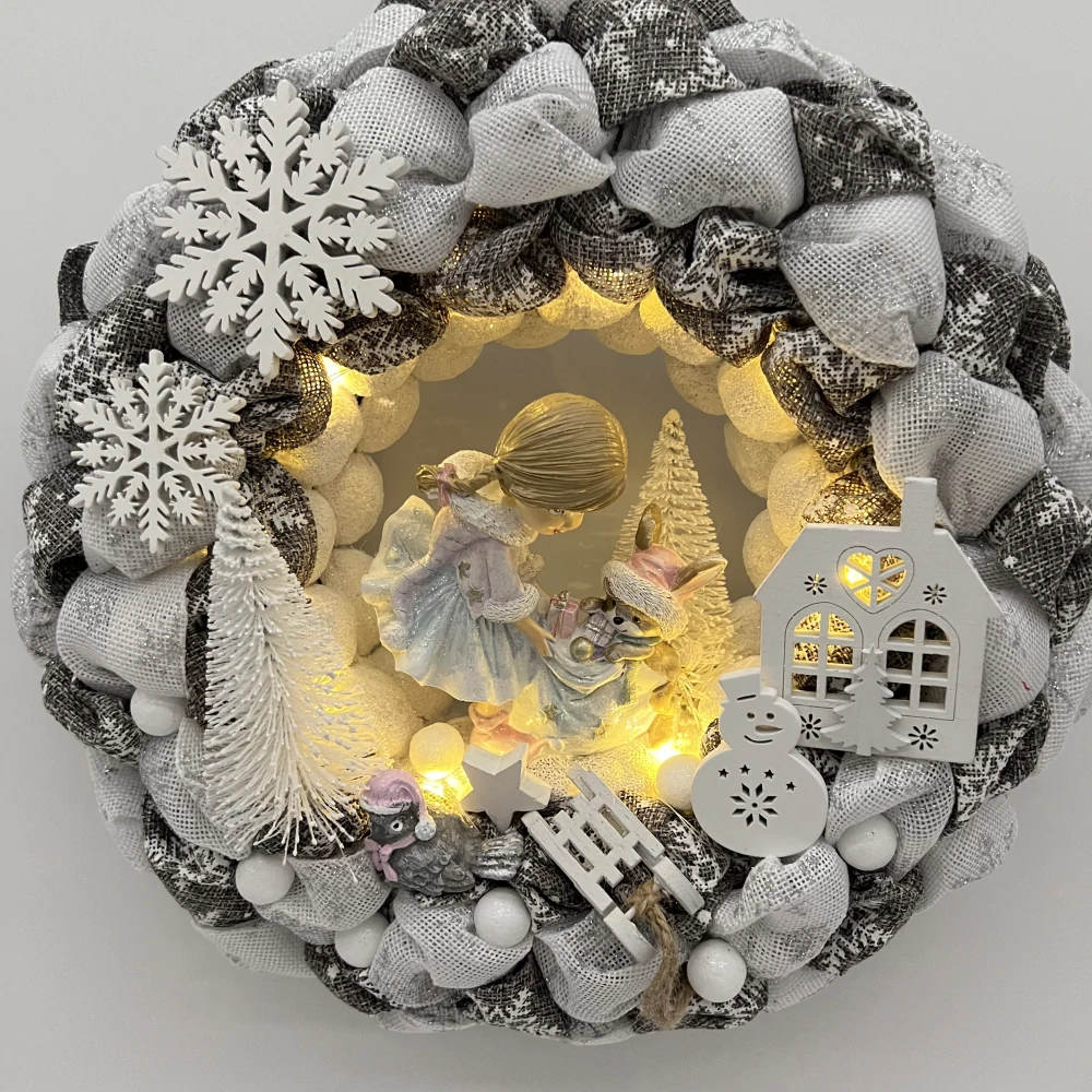 ❄️ Zimní LED věneček „Pohádková zima“