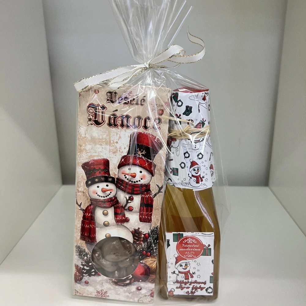 🎁 Vánoční dárkový balíček – Medovina & Rozinky v čokoládě