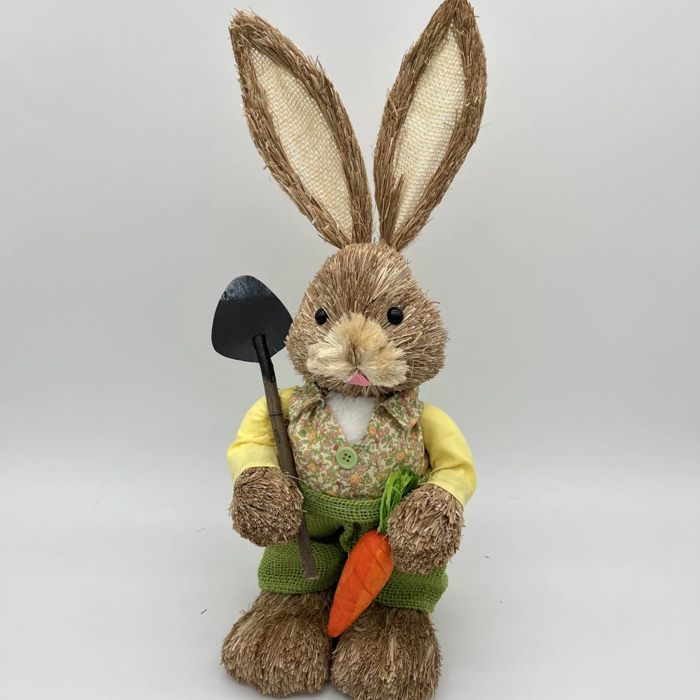 🐰 Velikonoční zajíček se zahradním náčiním – dekorace