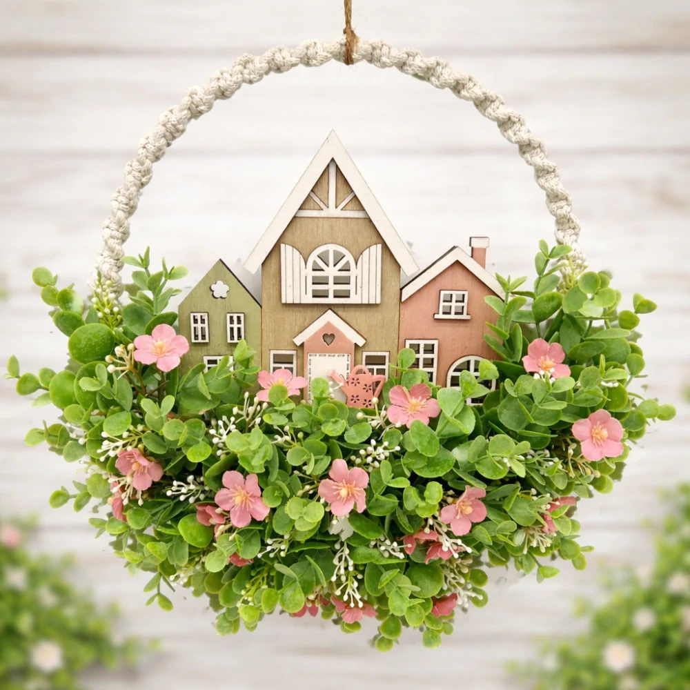 🌿 Jarní dekorace s domečky 🏡🌸