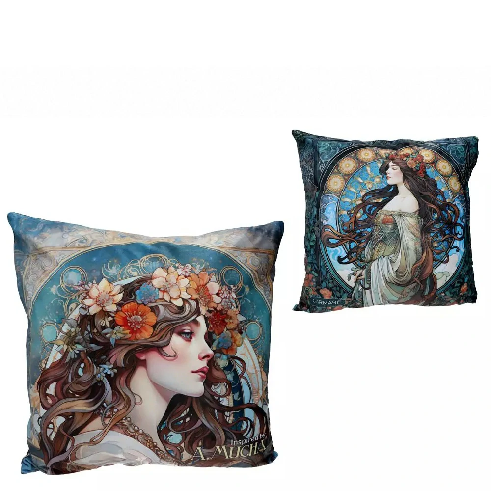 🛋️🎨 Dekorativní polštář – Alfons Mucha Collection – volná inspirace dílem Alfonse Muchy 🎨🛋️