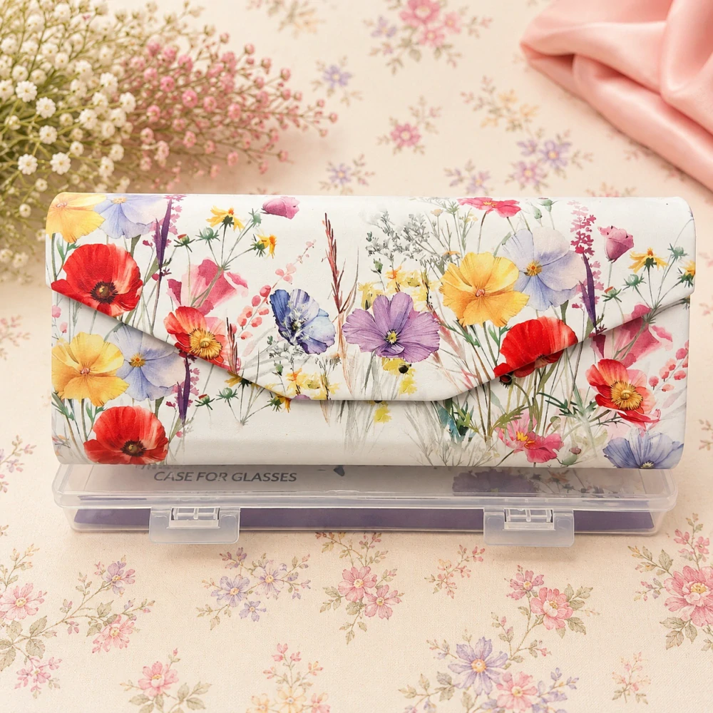 🌼🕶️ Skládací pouzdro na brýle Carmani® – Motiv lučního kvítí 🕶️🌼