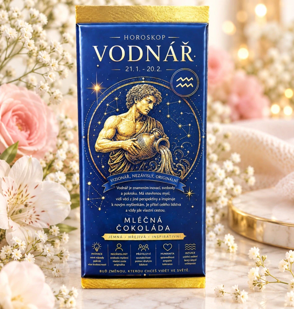 🌊✨ Horoskop – Vodnář | Mléčná čokoláda 100 g ✨🌊