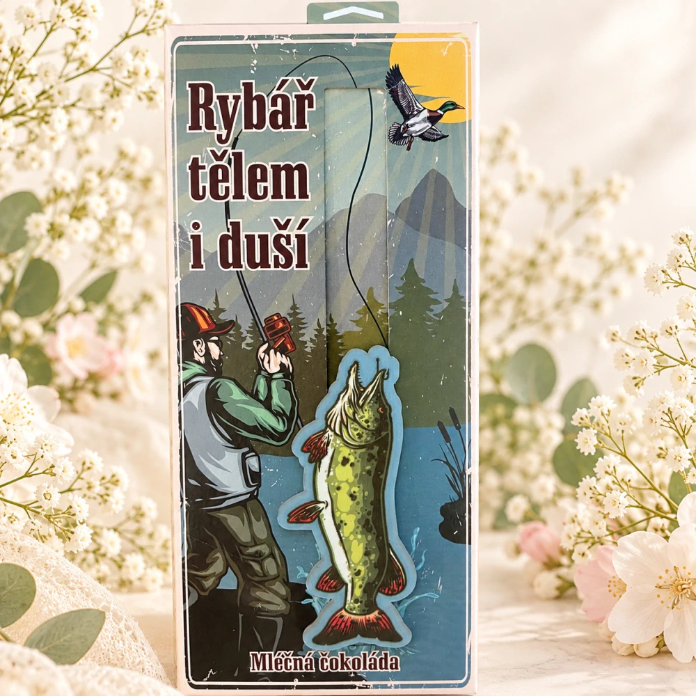 🎣🍫 Interaktivní mléčná čokoláda – Rybář tělem i duší 🍫🎣