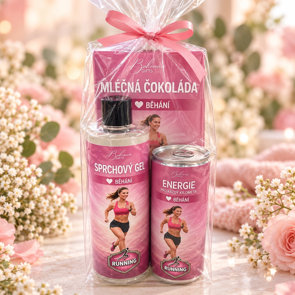 🎁 Dárkový balíček Běhání – čokoláda, energetický nápoj a sprchový gel