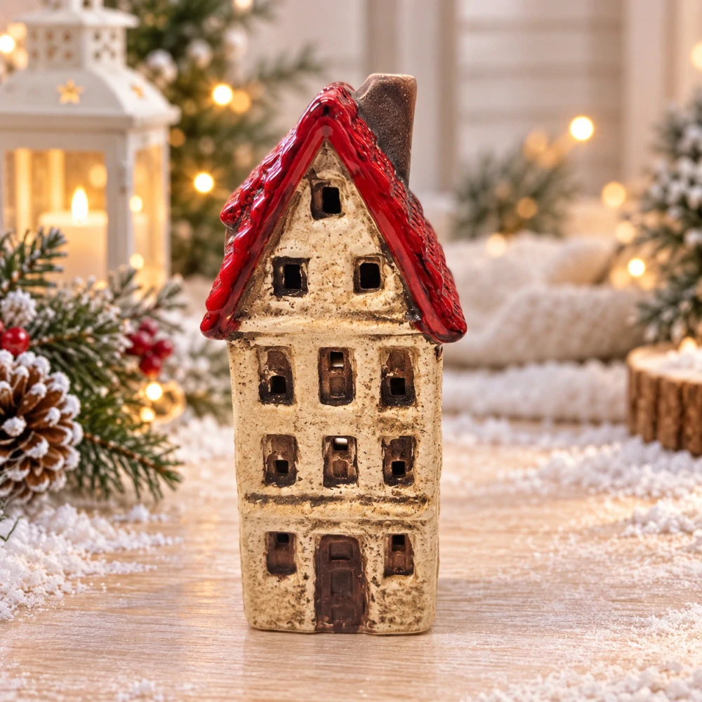 🏠✨ Keramický domeček – zimní dekorace ❄️❤️