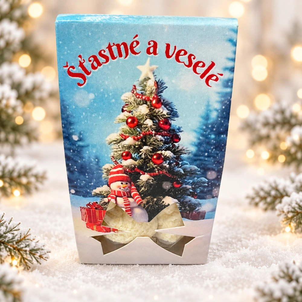 🎄🥥 Mandle v kokosu – Šťastné a veselé se stromečkem, 50 g