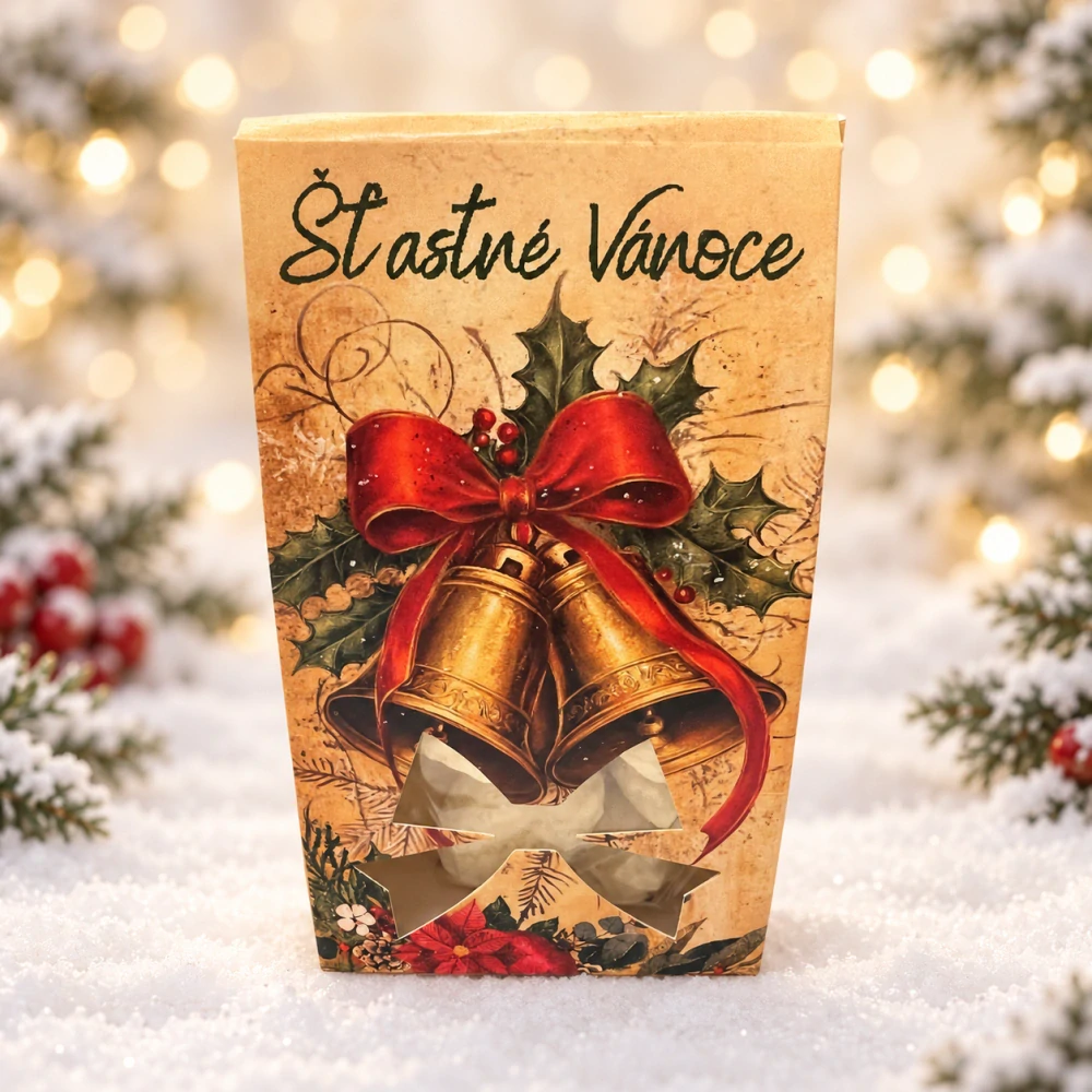 🎄🥥 Mandle v kokosu – Šťastné Vánoce se zvonky, 50 g