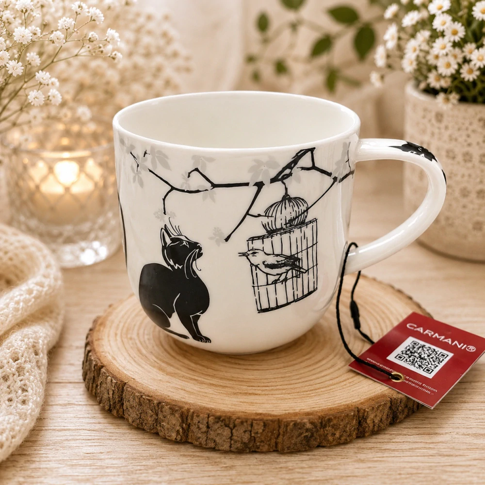 🐱☕ Porcelánový hrnek CARMANI® – Crazy Cats v dárkové krabičce, 450 ml 🎁