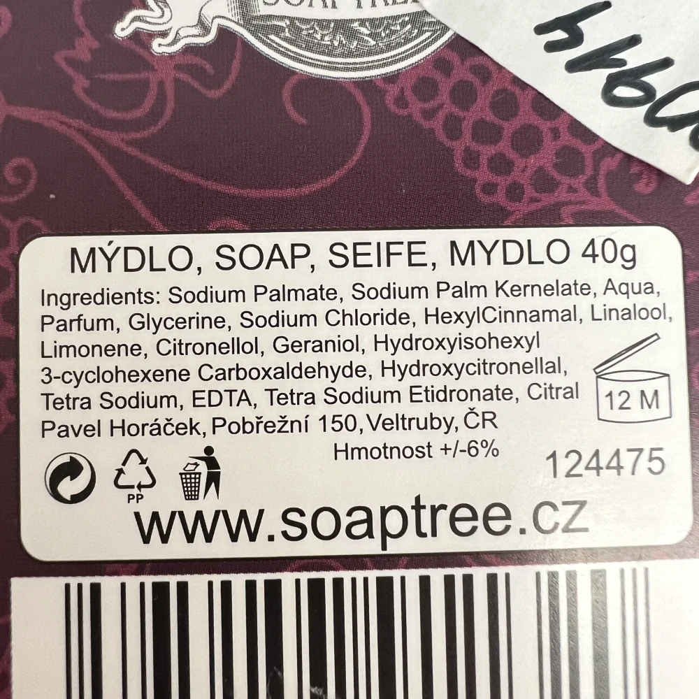 DÁRKOVÉ MÝDLO MALÉ BURGUNDSKÉ HROZNO 40 g