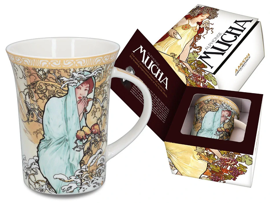 HRNEK V DÁRKOVÉM BALENÍ ALPHONSE MUCHA  - MOTIV ZIMA