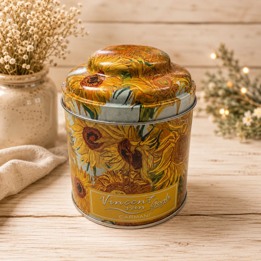 🌻☕ Dóza na kávu, čaj nebo cukr – Vincent van Gogh: Slunečnice 🌻