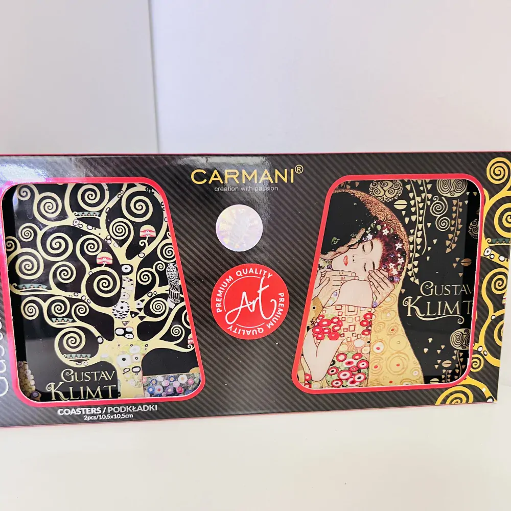 SADA SKLENĚNÝCH PODTÁCKŮ MOTIV GUSTAV KLIMT 