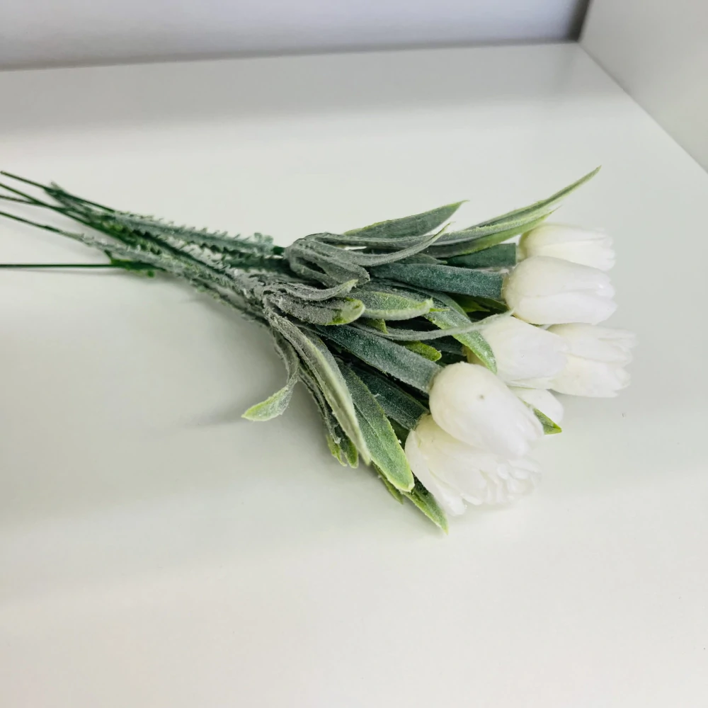JARNÍ DEKORACE MINI TULIPÁN - BARVA BÍLÁ