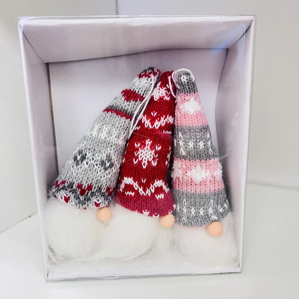 🎄 Zimní dekorace – sada 3 závěsných skřítků
