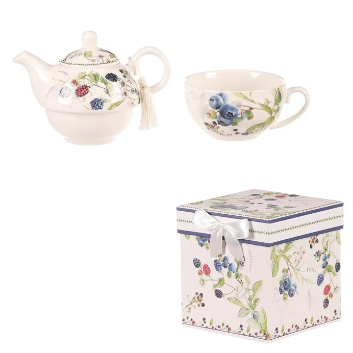 KONVIČKA SE ŠÁLKEM V DÁRKOVÉ KRABIČCE MOTIV LESNÍCH PLODU