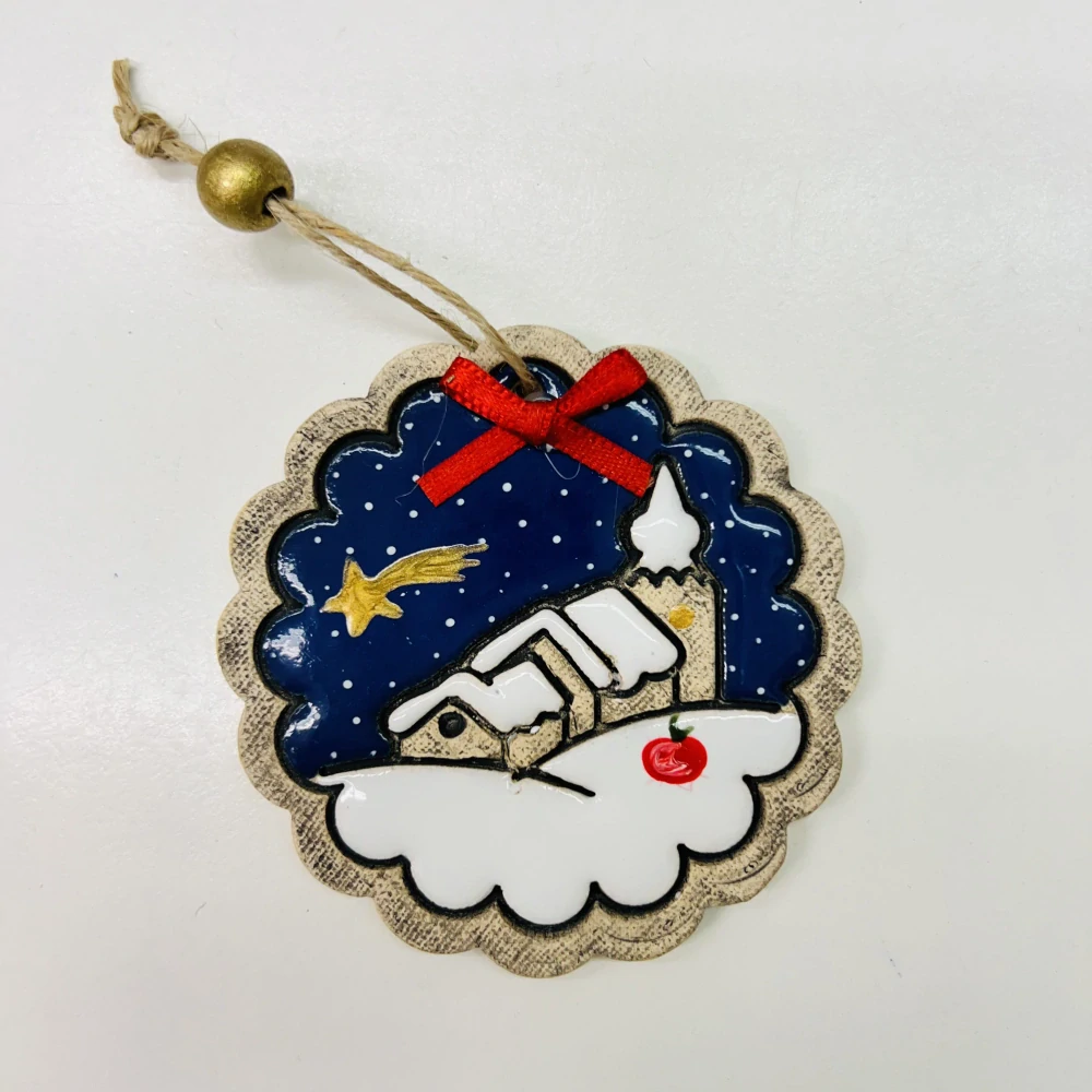 ZIMNÍ DEKORACE K ZAVĚŠENÍ OZDOBA KOLEČKO