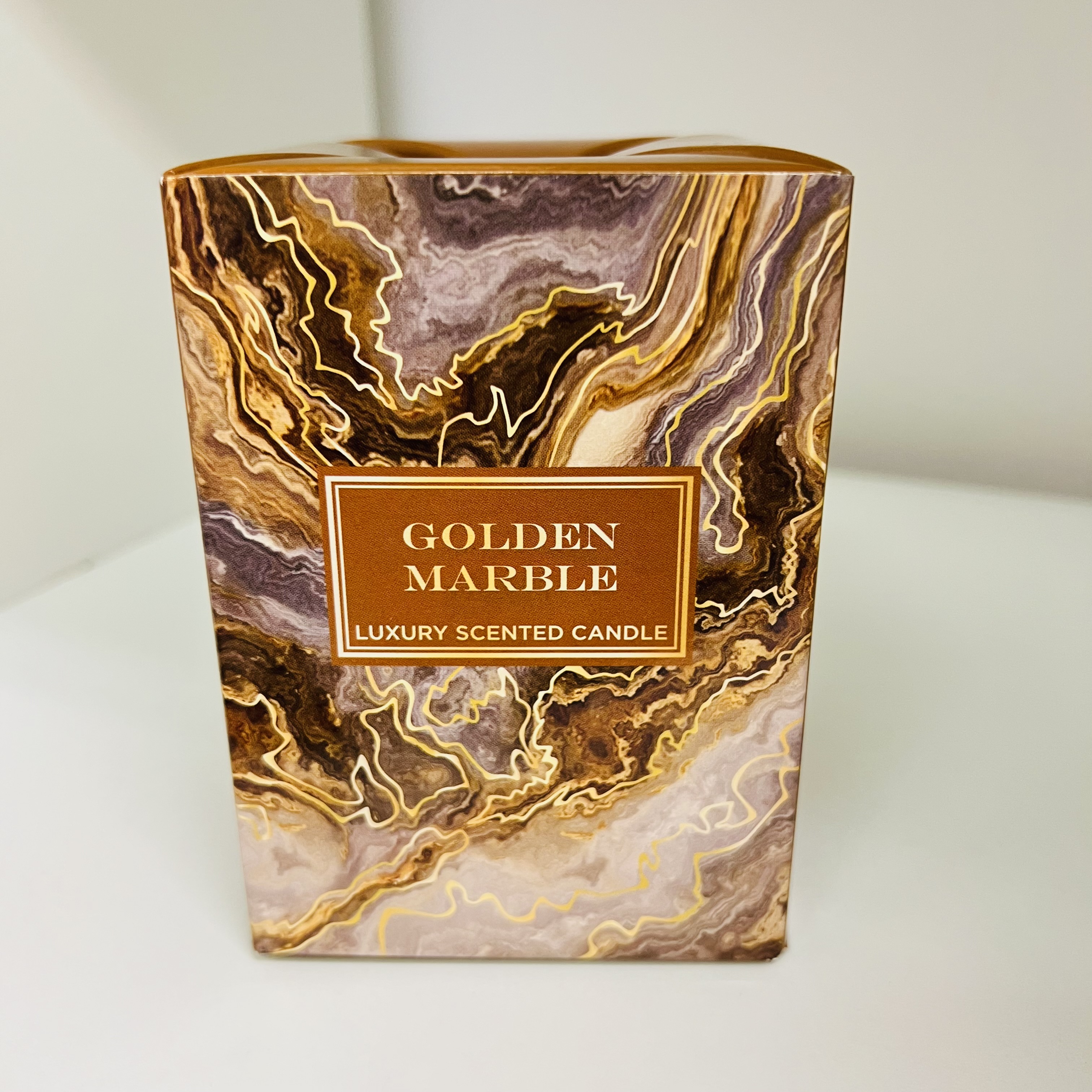 SVÍČKA VE SKLE V DÁRKOVÉM BALENÍ  - GOLDEN MARBLE