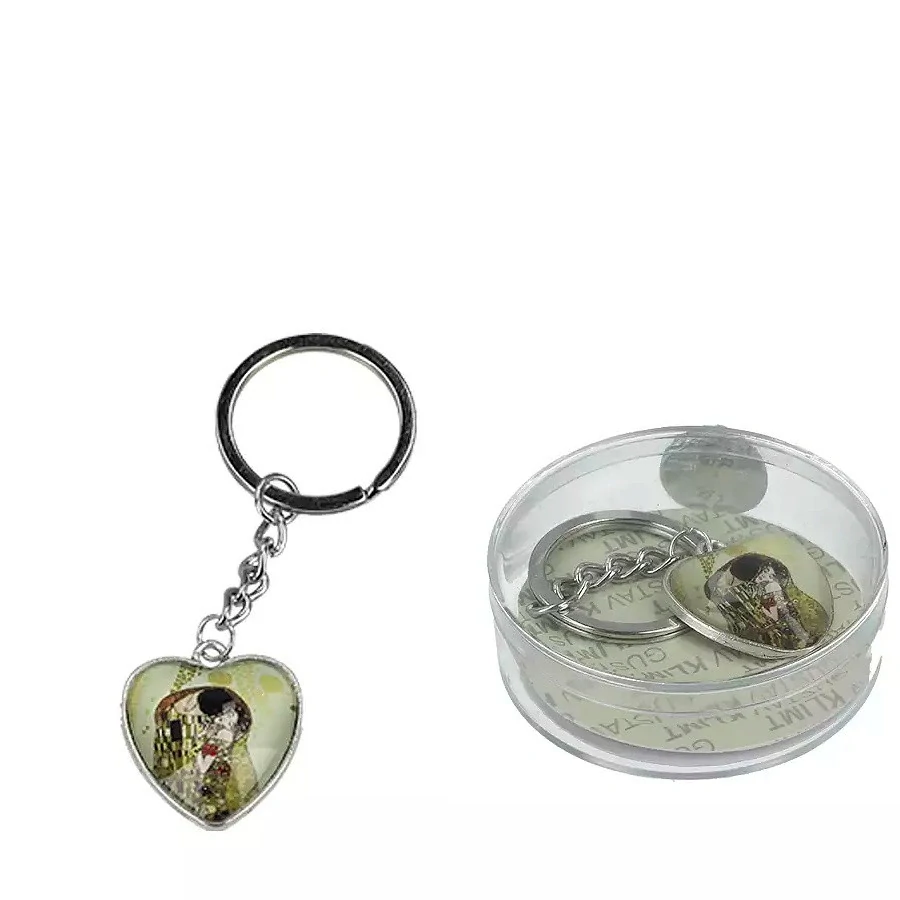 PŘÍVĚSEK NA KABELKU - KLÍČENKA MOTIV GUSTAV KLIMT POLIBEK