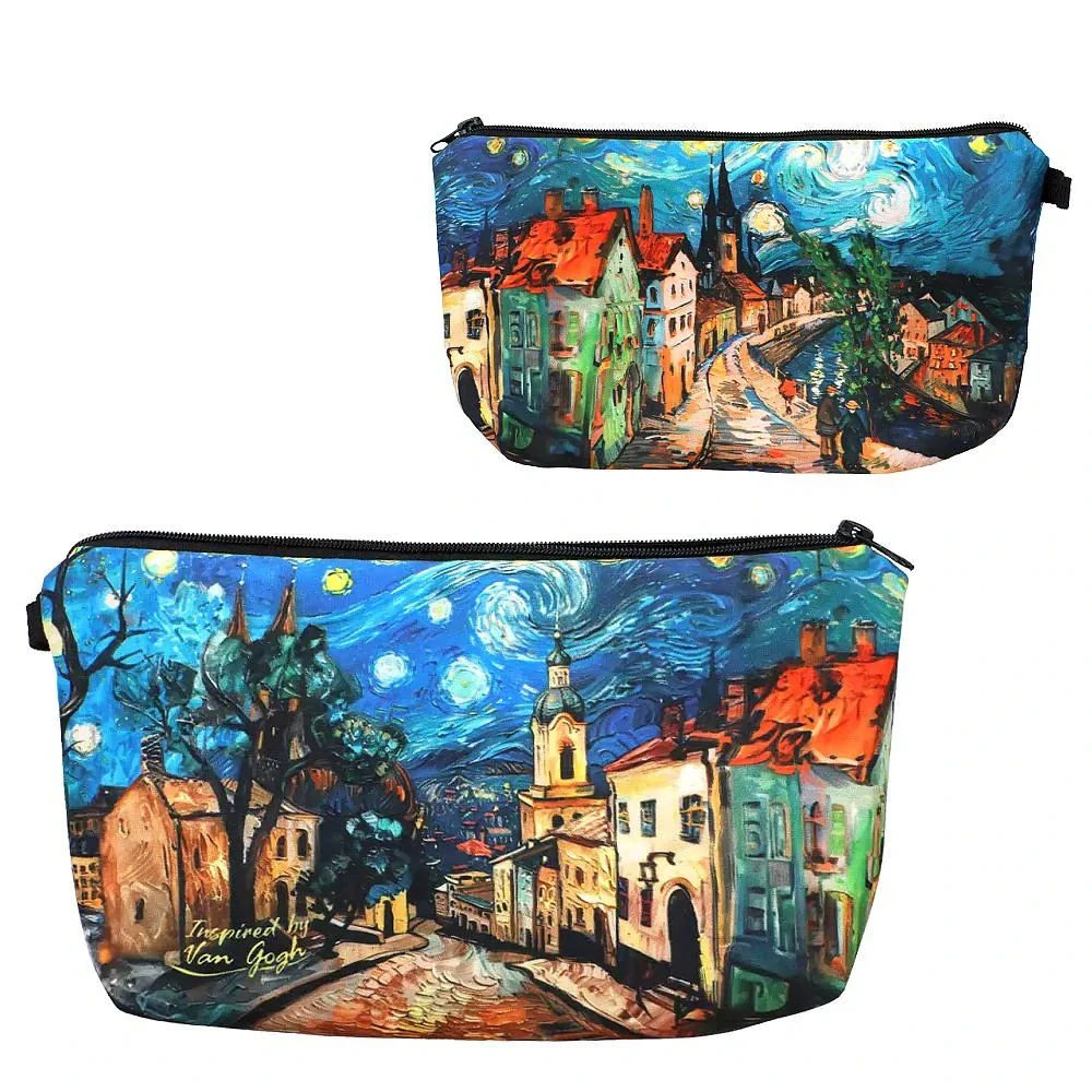 🎨✨ Kosmetická taška se zipem – volná inspirace Vincentem van Goghem 👜🌌
