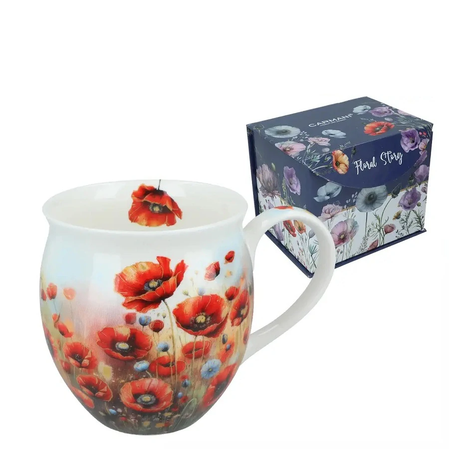 DÁRKOVÝ HRNEK BUCLÁK BALENÝ V KRABIČCE MOTIV VLČÍ MÁKY