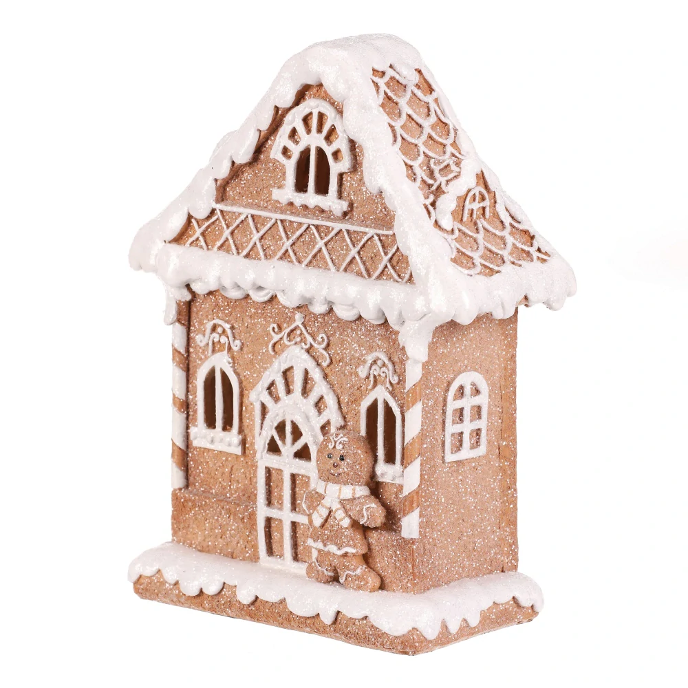 ZIMNÍ DEKORACE PERNÍČKOVÝ DOMEČEK S LED OSVĚTLENÍM