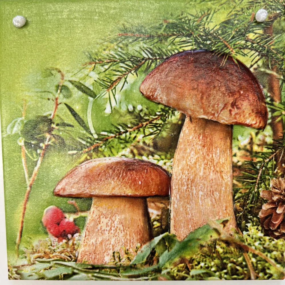 KERAMICKÁ DLAŽDICE ZDOBENÁ TECHNIKOU DECOUPAGE 3D