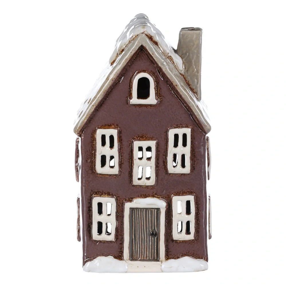 ZIMNÍ KERAMICKÝ DOMEK NA ČAJOVOU SVÍČKU 