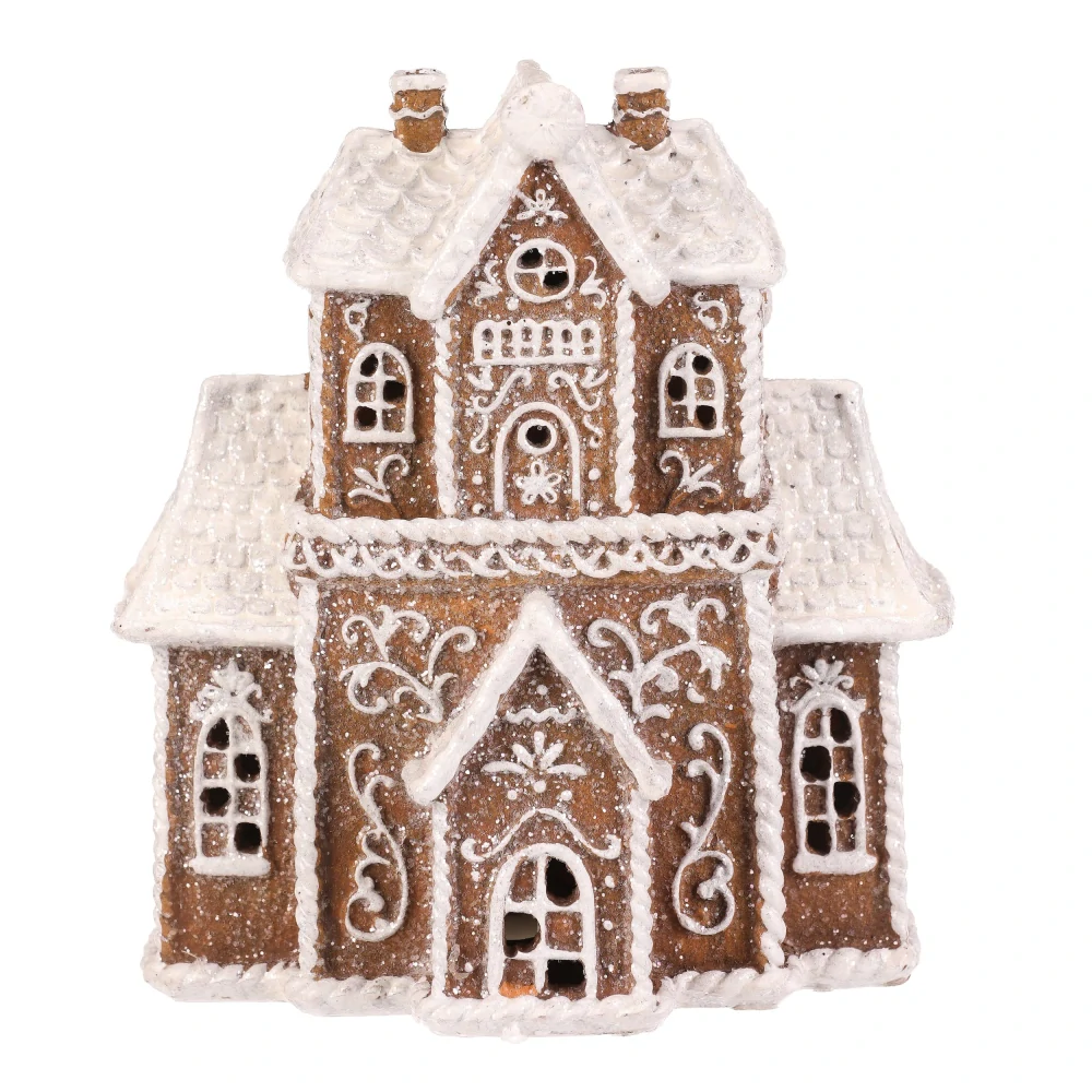 ZIMNÍ DEKORACE PERNÍKOVÝ DOMEČEK S LED OSVĚTLENÍM 