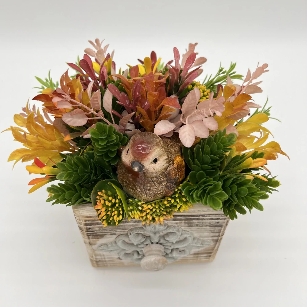 PODZIMNÍ DEKORACE TRUHLÍČEK ZDOBENÝ 