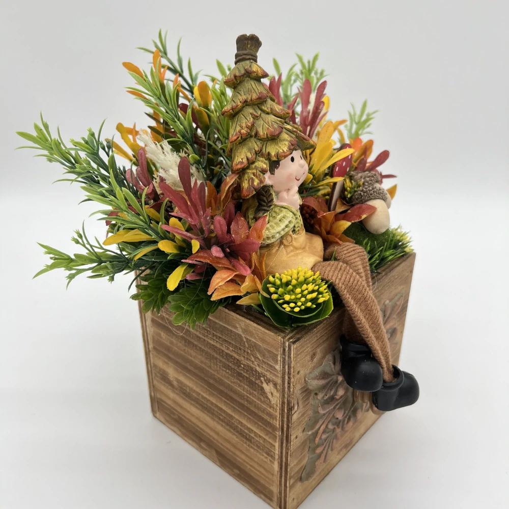 PODZIMNÍ DEKORACE ZDOBENÝ TRUHLÍČEK 