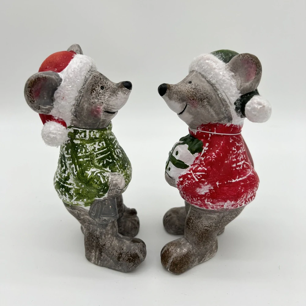 ZIMNÍ DEKORACE FIGURKA MYŠ - DVA DRUHY