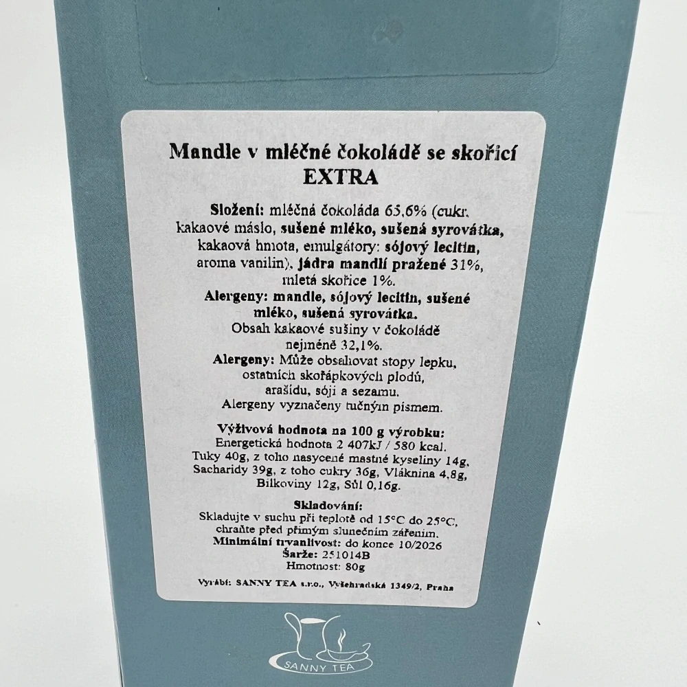 VÝPRODEJ - DÁRKOVÉ BALENÍ MANDLE V MLÉČNÉ ČOKOLÁDĚ SE SKOŘICÍ