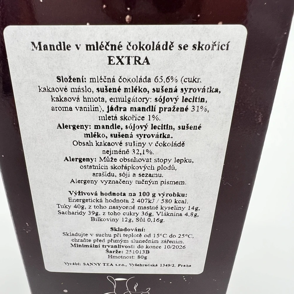VÝPRODEJ - DÁRKOVÉ BALENÍ MANDLE V MLÉČNÉ ČOKOLÁDĚ SE SKOŘICÍ