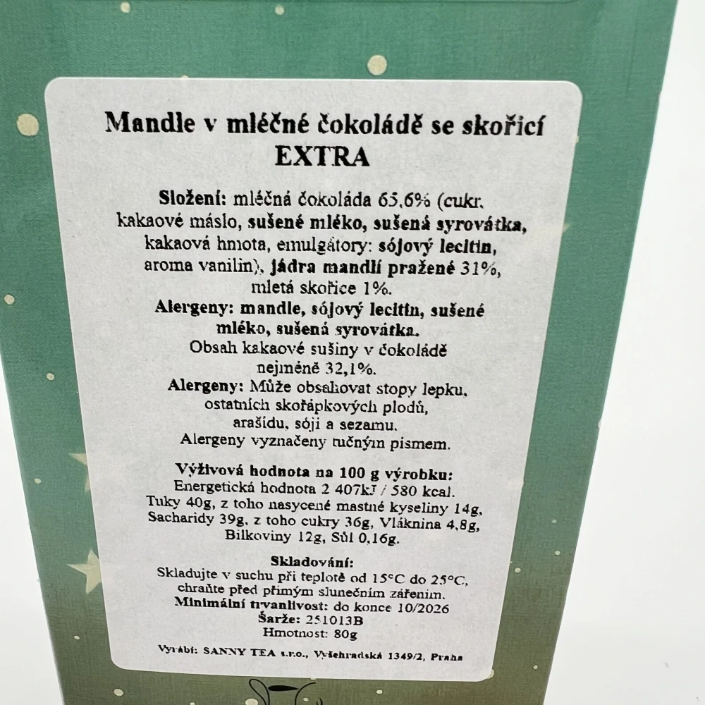 VÝPRODEJ - DÁRKOVÉ BALENÍ MANDLE  V MLÉČNÉ ČOKOLÁDĚ SE SKOŘICÍ