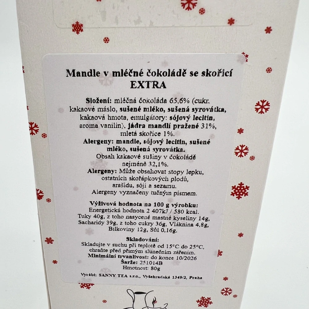 VÝPRODEJ - DÁRKOVÉ BALENÍ MANDLE V MLÉČNÉ ČOKOLÁDĚ SE SKOŘICÍ