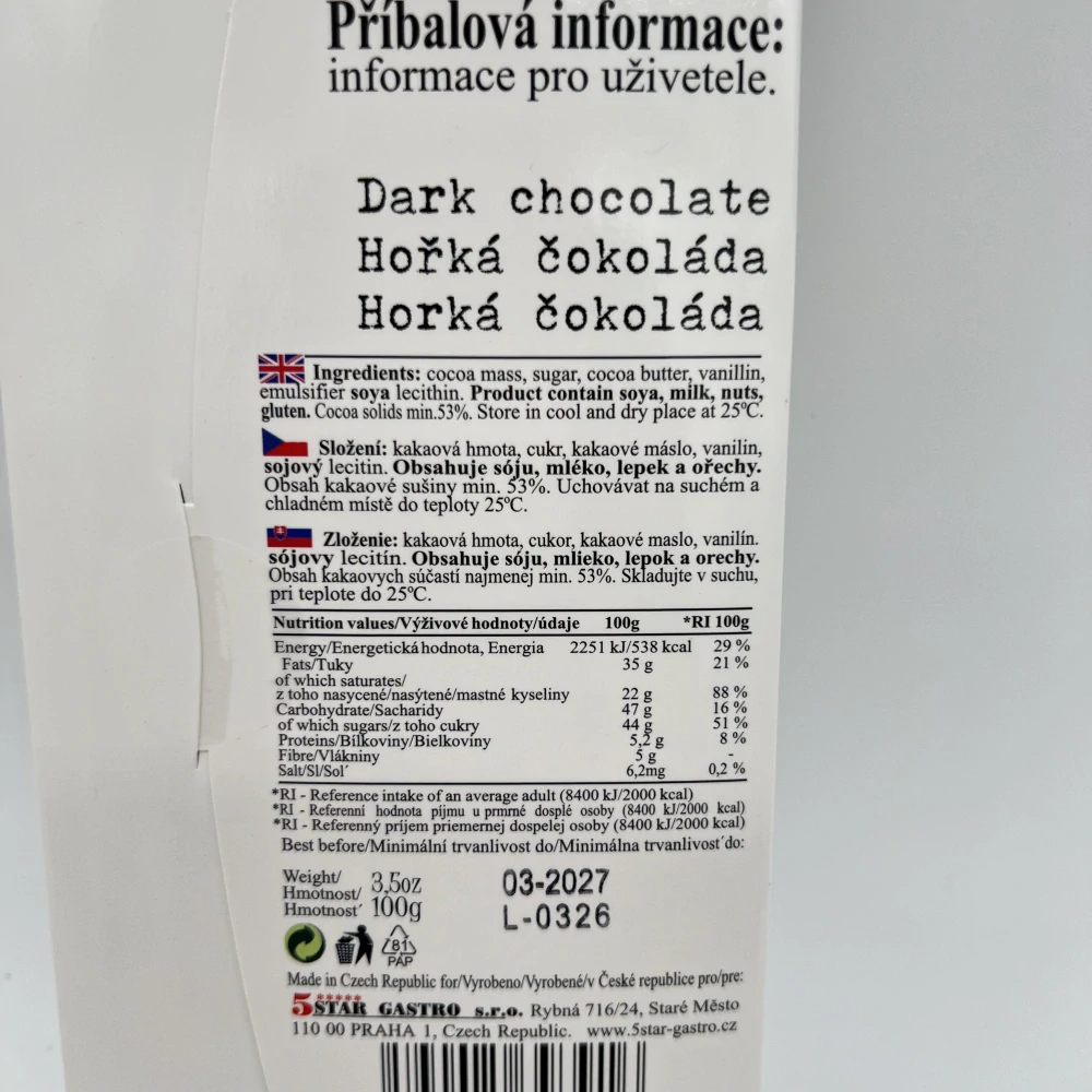 DÁRKOVÁ HOŘKÁ ČOKOLÁDA - RECEPT