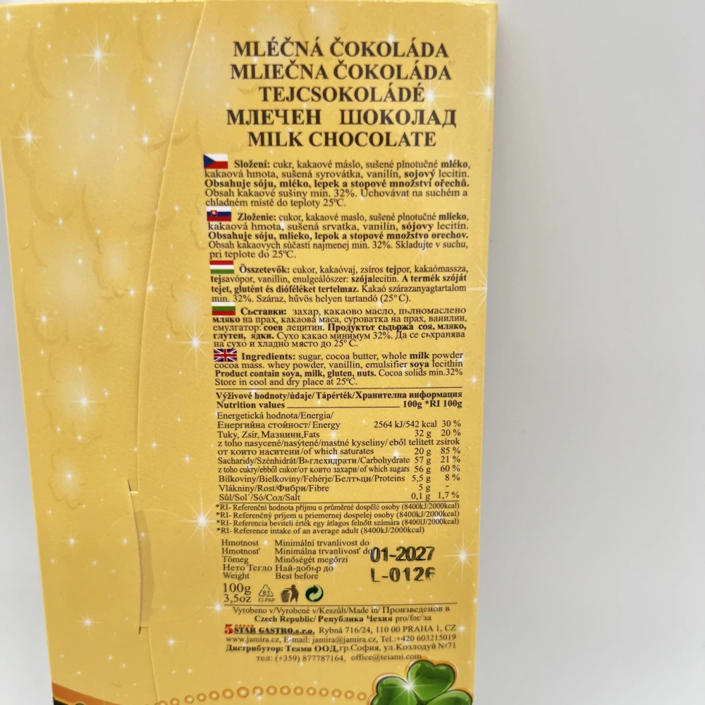 DÁRKOVÁ MLÉČNÁ ČOKOLÁDA