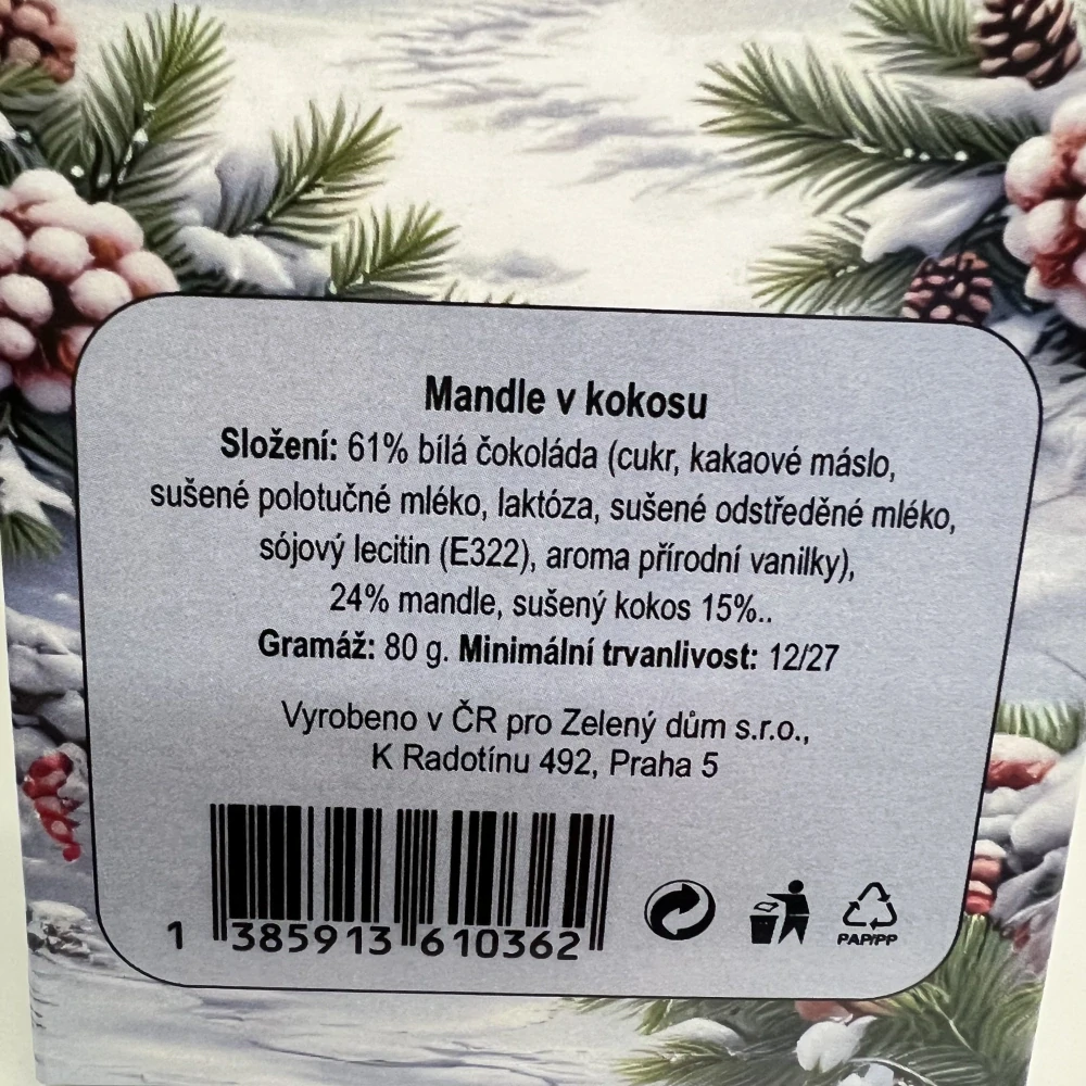 DÁRKOVÉ BALENÍ MANDLE V KOKOSU