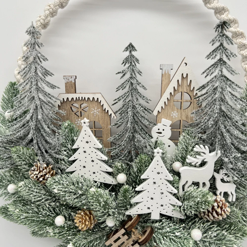 🎄 Zimní LED věneček „Tichý les na Štědrý večer“