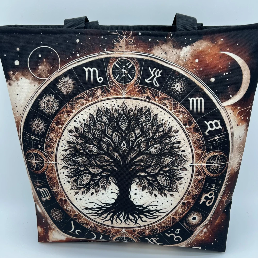 👜 Designová taška „Strom života & Zvěrokruh“