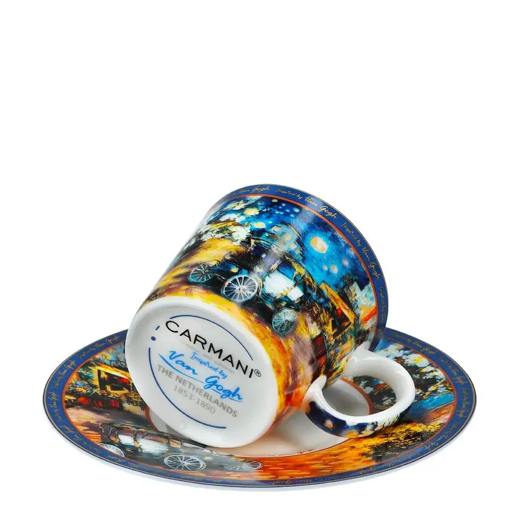 ☕ Espresso šálek s podšálkem – inspirace Vincent van Gogh (100 ml) 🎨