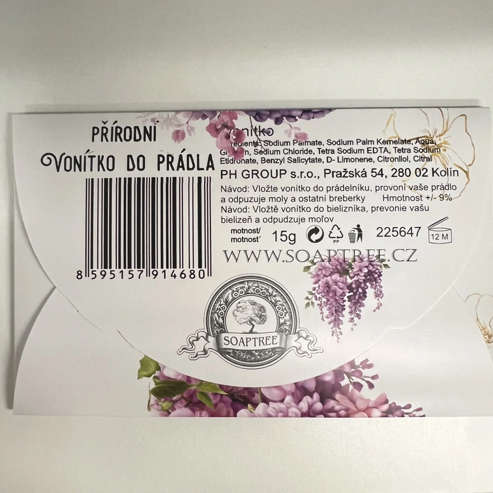 🌸 Přírodní vonítko do prádla – Vistárie