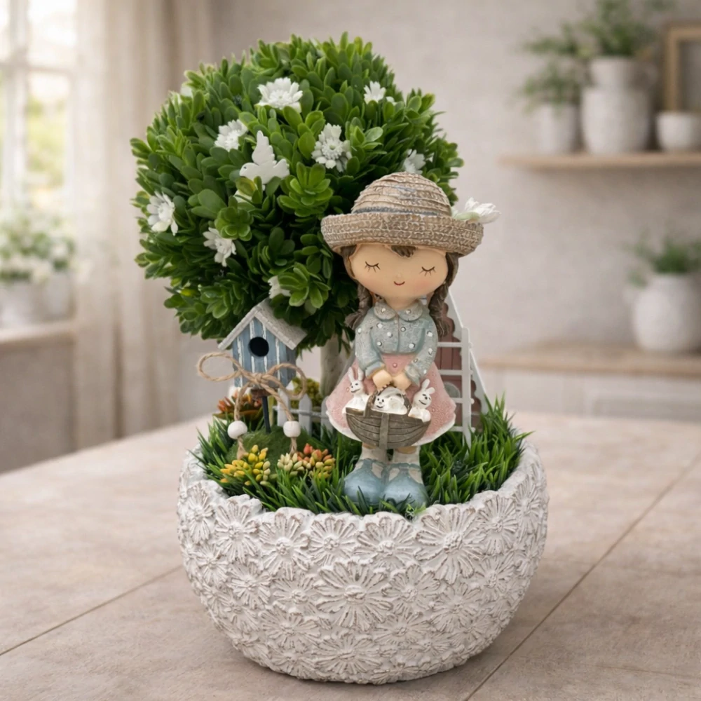 🌿👧 Dekorační aranžmá s holčičkou 👧🌿