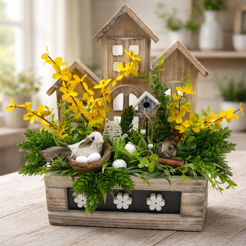🌼🏡 Jarní dekorace s domečky a ptáčky 🏡🌼