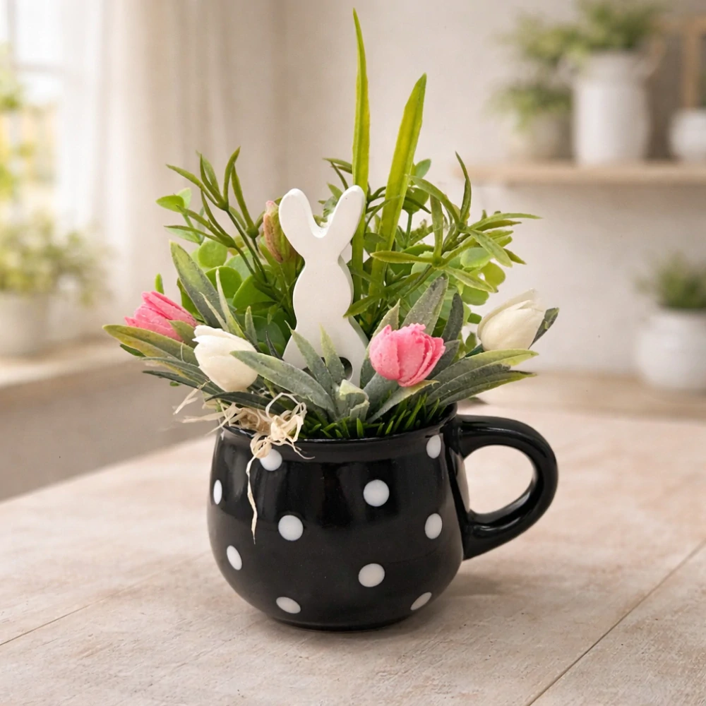 🐰🌷 Dekorační hrneček se zajíčkem 🌷🐰